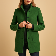 Zachte winterjas voor dames met relaxte pasvorm en tijdloze details. Elegant, warm en comfortabel, ideaal voor dagelijkse winterse gelegenheden.