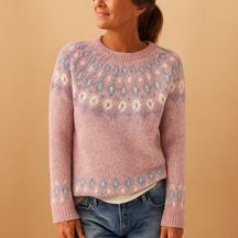 Wollen damestrui met unieke print en comfortabele pasvorm, geschikt voor casual en chique winterlooks.