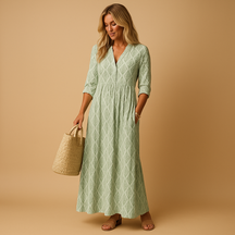 Lichte dames zomerjurk tot op de knie met elegante pasvorm, ideaal voor lente- en zomerdagen