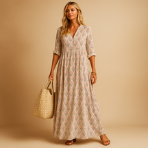 Lichte dames zomerjurk tot op de knie met elegante pasvorm, ideaal voor lente- en zomerdagen